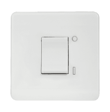 SCINTILLA 20Amp. Double Pole Switch with Indicator White with White Surround