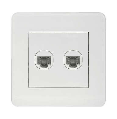 SCINTILLA 2Gang 8Wire 8Contact Telephone/Data Outlet White with White Surround