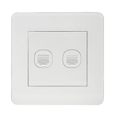 SCINTILLA 2Gang 4Wire Telephone Outlet White with White Surround