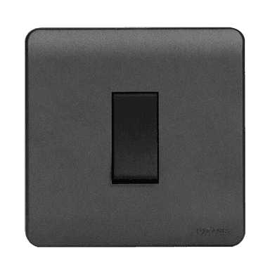 SCINTILLA 16Amp. 1Gang 1Way Switch B/Matte with GM/Matte Surround