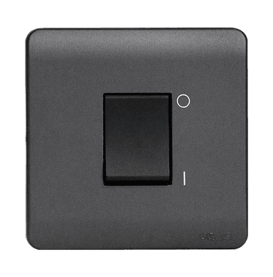 SCINTILLA 20Amp. Double Pole Switch with Indicator + Earth Bar B/Matte with GM/Matte Surround