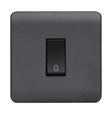 SCINTILLA 16Amp. 1Gang 1Way Bell Press Switch B/Matte with GM/Matte Surround