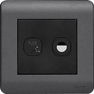 SCINTILLA 1Gang 13Amp Fused Flex Outlet B/Matte with GM/Matte Surround