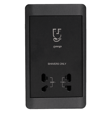 SCINTILLA Universal Shaver Outlet with Shutter 110/240V 50Hz B/Matte with GM/Matte Surround