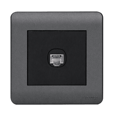 SCINTILLA 1Gang 8Wire 8Contact Telephone/Data Outlet B/Matte with GM/Matte Surround