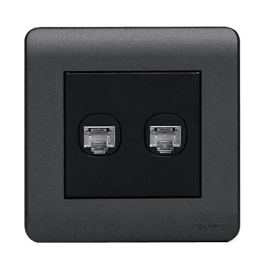 SCINTILLA 2Gang 8Wire 8Contact Telephone/Data Outlet B/Matte with GM/Matte Surround