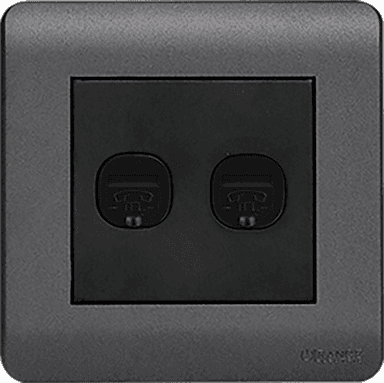 SCINTILLA 2Gang 4Wire Telephone Outlet B/Matte with GM/Matte Surround
