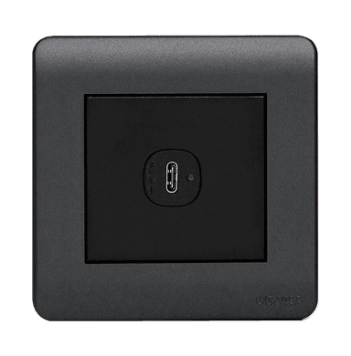 SCINTILLA 2.1Amp. 1Gang Type-C USB Charger Outlet B/Matte with GM/Matte Surround