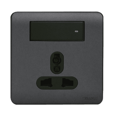 SCINTILLA 13Amp. Multi Socket Outlet with Horizontal Switch B/Matte with GM/Matte Surround