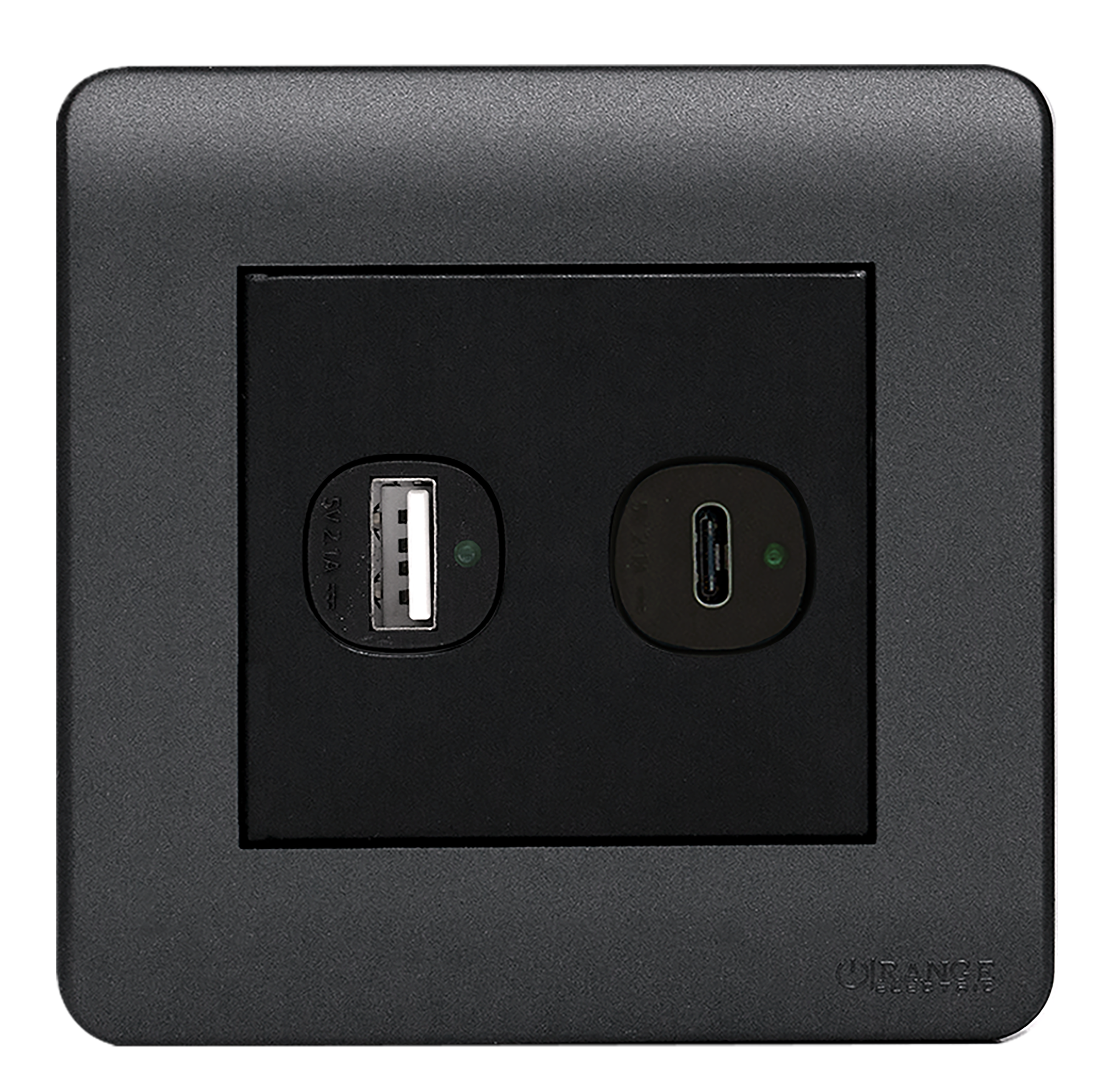 SCINTILLA 2.1Amp Type A + Type-C USB Charger Outlet B/Matte with GM/Matte Surround