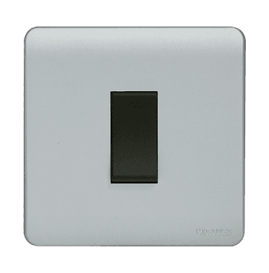 SCINTILLA 16Amp. 1Gang 1Way Switch B/Matte with S/Matte Surround