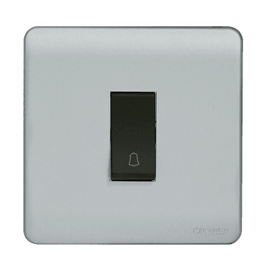 SCINTILLA 16Amp. 1Gang 2Way Bell Press Switch B/Matte with S/Matte Surround