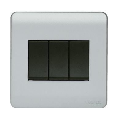 SCINTILLA 16Amp. 3Gang 2Way Switch B/Matte with S/Matte Surround