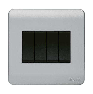 SCINTILLA 16Amp. 4Gang 2Way Switch B/Matte with S/Matte Surround