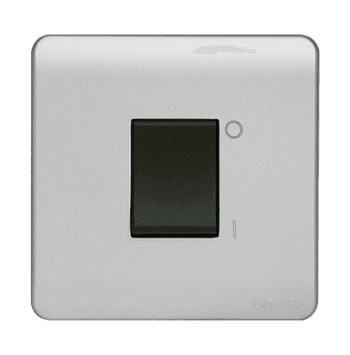 SCINTILLA 20Amp. Double Pole Switch with Indicator + Earth Bar B/Matte with S/Matte Surround