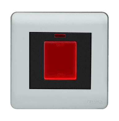 SCINTILLA 45Amp. Double Pole Switch with Indicator + Earth Bar B/Matte with S/Matte Surround
