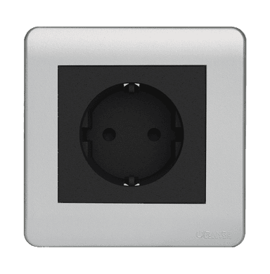 SCINTILLA 16Amp. Schuko Socket Outlet B/Matte with S/Matte Surround