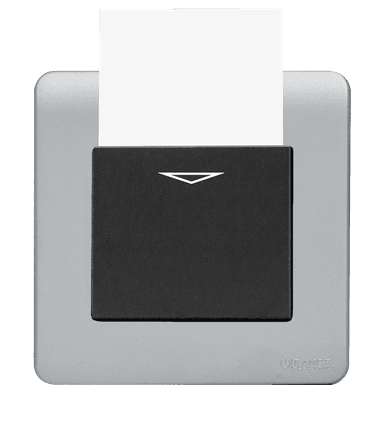 SCINTILLA 25Amp. Electronic Key Card Switch B/Matte with S/Matte Surround