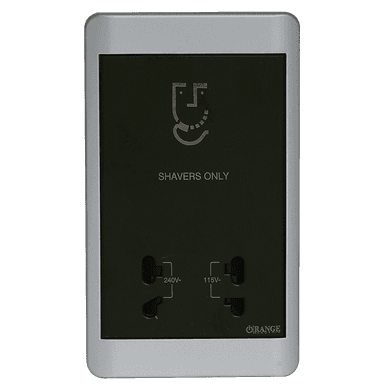 SCINTILLA Universal Shaver Outlet with Shutter 110/240V 50Hz B/Matte with S/Matte Surround