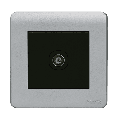 SCINTILLA 1Gang TV Co-Axial Outlet (75Ohm) B/Matte with S/Matte Surround