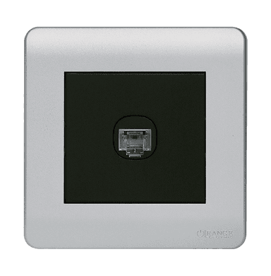 SCINTILLA 1Gang 8Wire 8Contact Telephone/Data Outlet B/Matte with S/Matte Surround