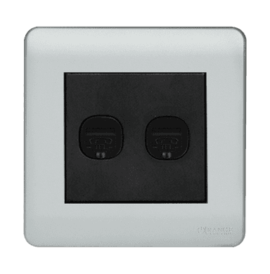 SCINTILLA 2Gang 4Wire Telephone Outlet B/Matte with S/Matte Surround
