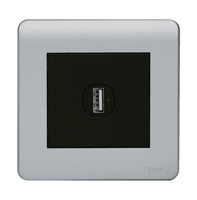 SCINTILLA 2.1Amp. 1Gang Type-A USB Charger Outlet B/Matte with S/Matte Surround