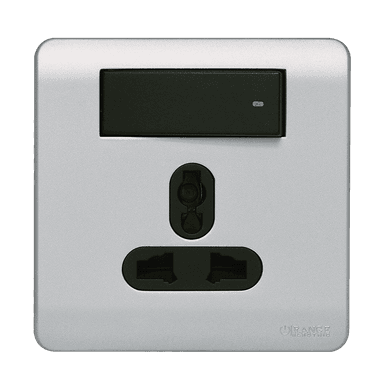 SCINTILLA 13Amp. Multi Socket Outlet with Horizontal Switch B/Matte with S/Matte Surround