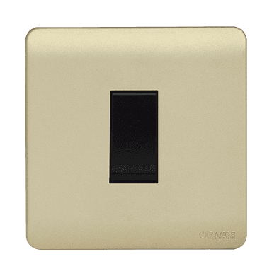 SCINTILLA 16Amp. 1Gang 1Way Switch B/Matte with Gld/Matte Surround