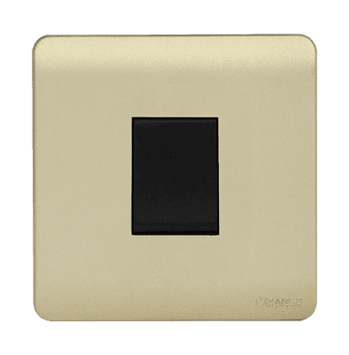 SCINTILLA 20Amp. Double Pole Switch B/Matte with Gld/Matte Surround