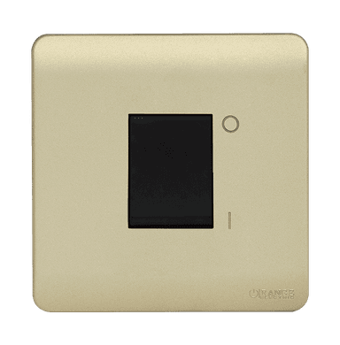 SCINTILLA 20Amp. Double Pole Switch with Indicator + Earth Bar B/Matte with Gld/Matte Surround
