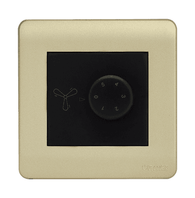 SCINTILLA 90Watt 5Step Humfree Fan Controller B/Matte with Gld/Matte Surround