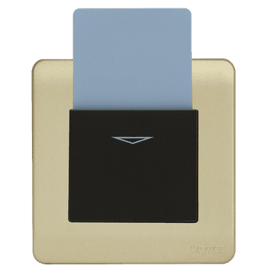 SCINTILLA 25Amp. Electronic Key Card Switch B/Matte with Gld/Matte Surround