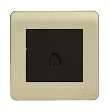 SCINTILLA 1Gang 4Wire Telephone Outlet B/Matte with Gld/Matte Surround