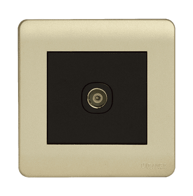 SCINTILLA 1Gang TV Co-Axial Outlet (75Ohm) B/Matte with Gld/Matte Surround