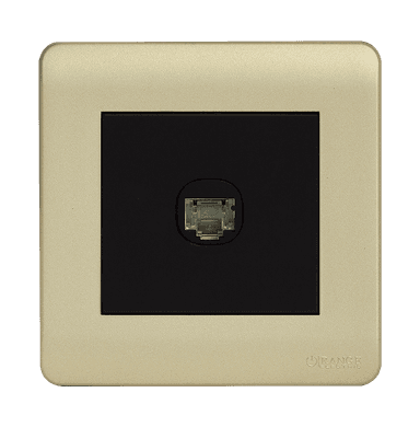 SCINTILLA 1Gang 8Wire 8Contact Telephone/Data Outlet B/Matte with Gld/Matte Surround
