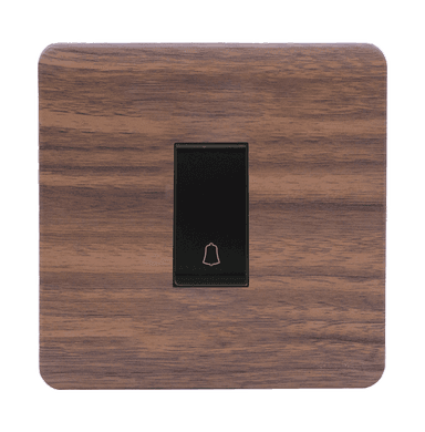 SCINTILLA 16Amp. 1Gang 1Way Bell Press Switch B/Matte with Kumbuk Surround