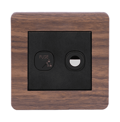 SCINTILLA 1Gang 13Amp Fused Flex Outlet B/Matte with Kumbuk Surround