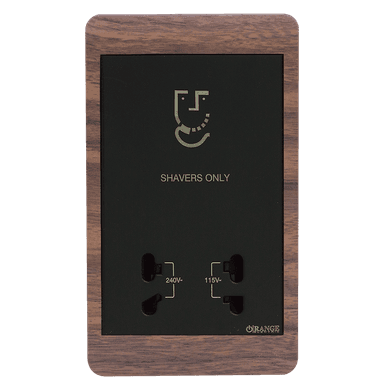 SCINTILLA Universal Shaver Outlet with Shutter 110/240V 50Hz B/Matte with Kumbuk Surround