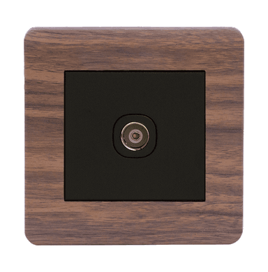 SCINTILLA 1Gang TV Co-Axial Outlet (75Ohm) B/Matte with Kumbuk Surround