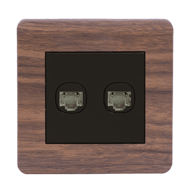 SCINTILLA 2Gang 8Wire 8Contact Telephone/Data Outlet B/Matte with Kumbuk Surround