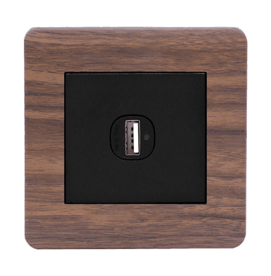 SCINTILLA 2.1Amp. 1Gang Type-A USB Charger Outlet B/Matte with Kumbuk Surround