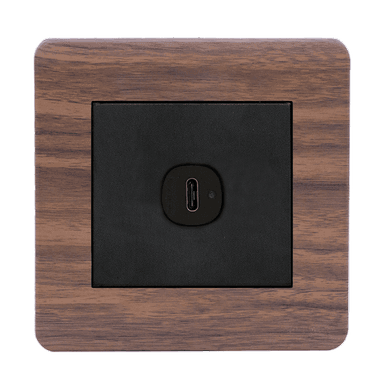 SCINTILLA 2.1Amp. 1Gang Type-C USB Charger Outlet B/Matte with Kumbuk Surround