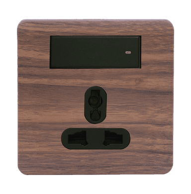 SCINTILLA 13Amp. Multi Socket Outlet with Horizontal Switch B/Matte with Kumbuk Surround