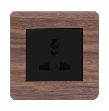 SCINTILLA 13Amp. Single Multi Unswitched Socket Outlet B/Matte with Kumbuk Surround