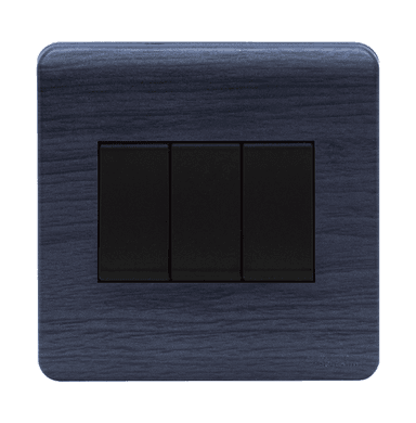 SCINTILLA 16Amp. 3Gang 1Way Switch B/Matte with Kaluwara Surround