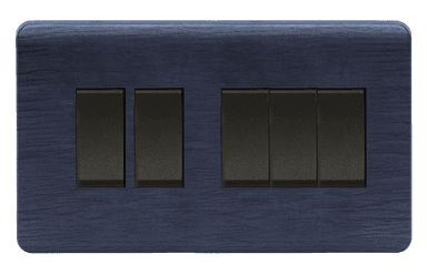 SCINTILLA 16Amp. 5Gang 1Way Switch B/Matte with Kaluwara Surround