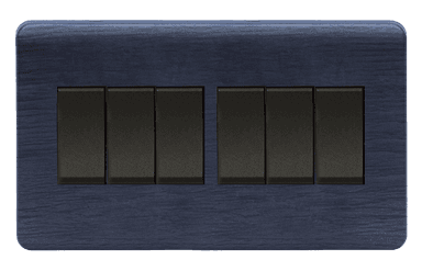 SCINTILLA 16Amp. 6Gang 1Way Switch B/Matte with Kaluwara Surround