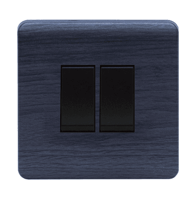 SCINTILLA 16Amp. 2Gang 2Way Switch B/Matte with Kaluwara Surround