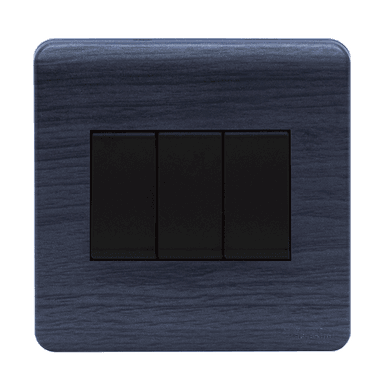 SCINTILLA 16Amp. 3Gang 2Way Switch B/Matte with Kaluwara Surround